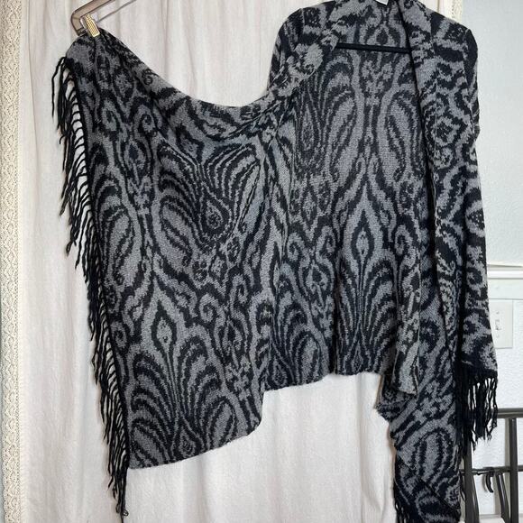 Garnet Hill Mohair Blend Open Front Cardigan Fringe Hem Women Sz Small - Picture 9 of 12